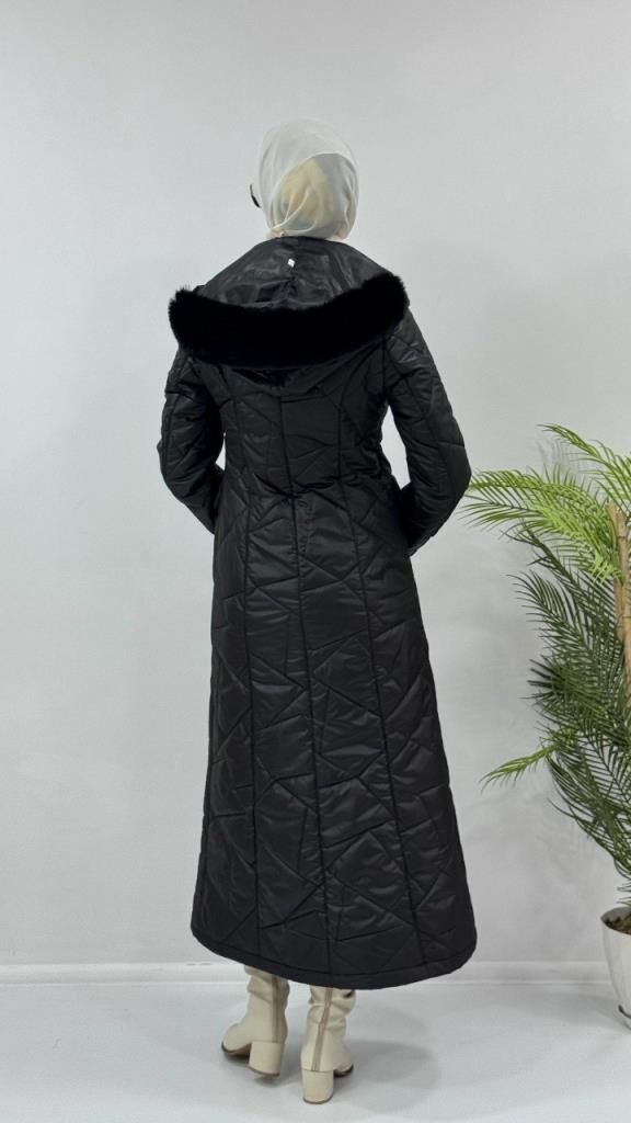 New season women's winter raincoat model G3932 - Black