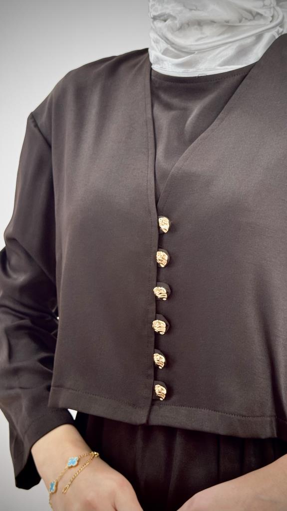 kadın kışlık şık ve rahat elbise model G3963 - KAHVE RENGİ