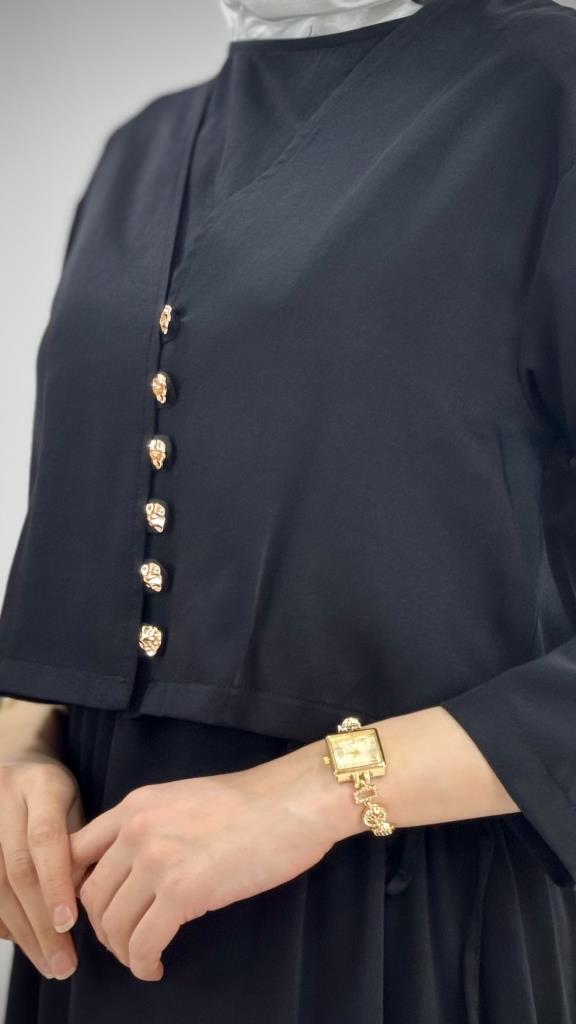 kadın kışlık şık ve rahat elbise model G3963 - SİYAH