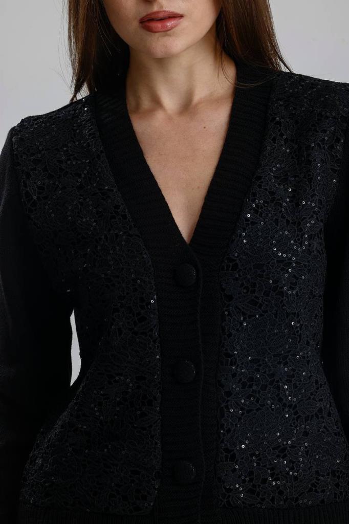 جاكيت نسائي شتوي صوف، موديل G3973 - اسود