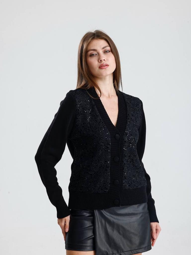 جاكيت نسائي شتوي صوف، موديل G3973 - اسود