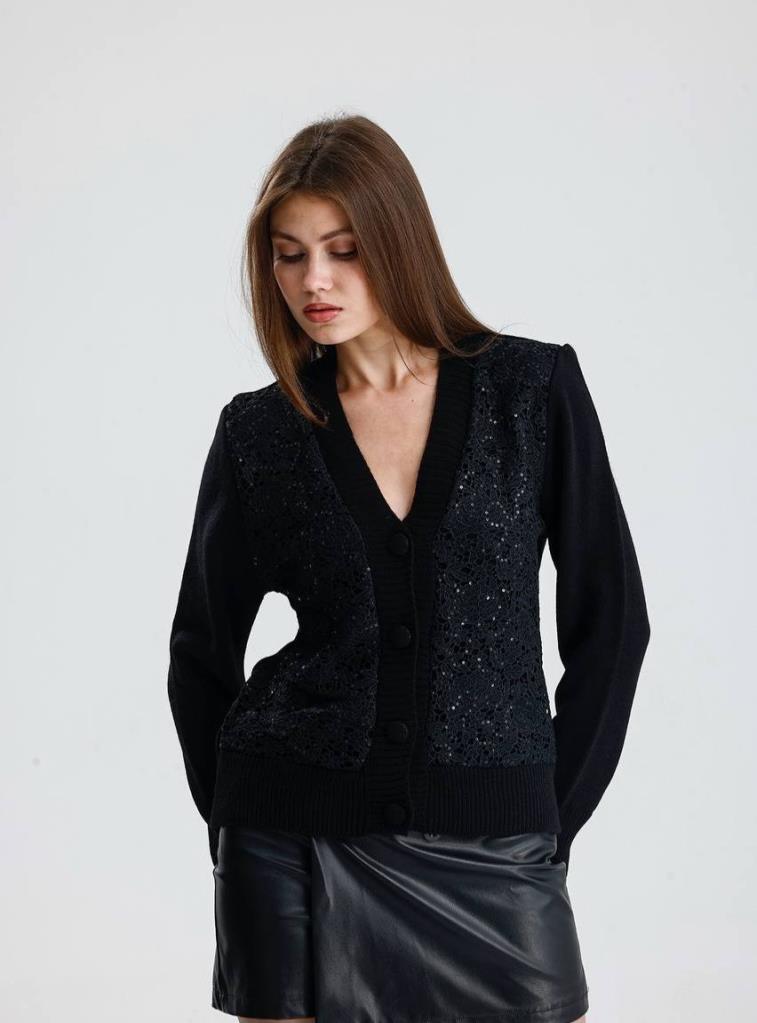 جاكيت نسائي شتوي صوف، موديل G3973 - اسود