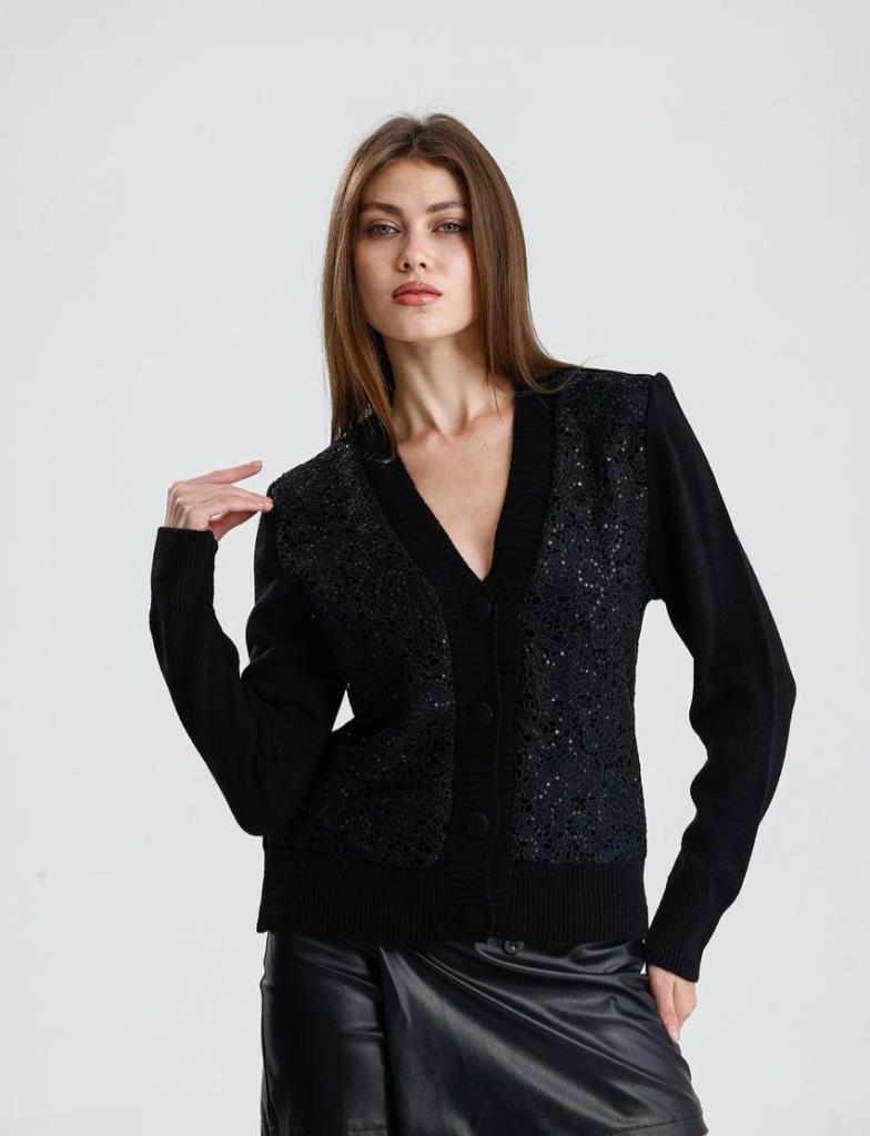 جاكيت نسائي شتوي صوف، موديل G3973 - اسود