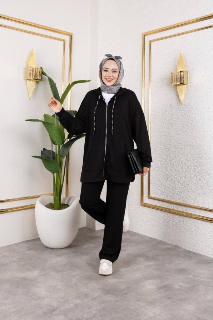 Women's hijab suit, model G3995 - Black