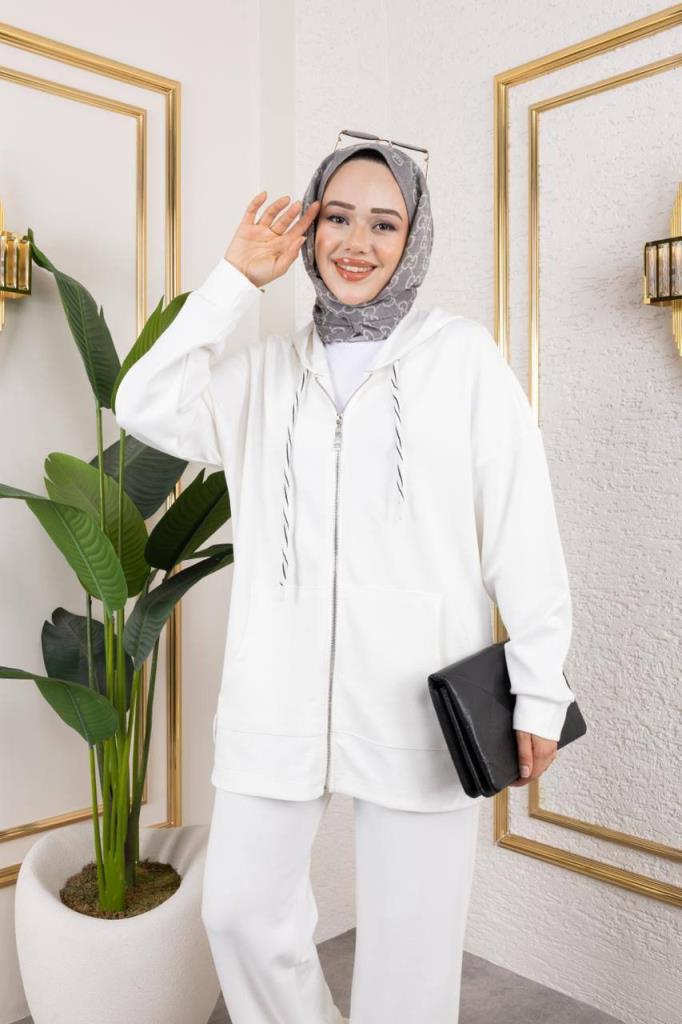 Women's hijab suit, model G3995 - White
