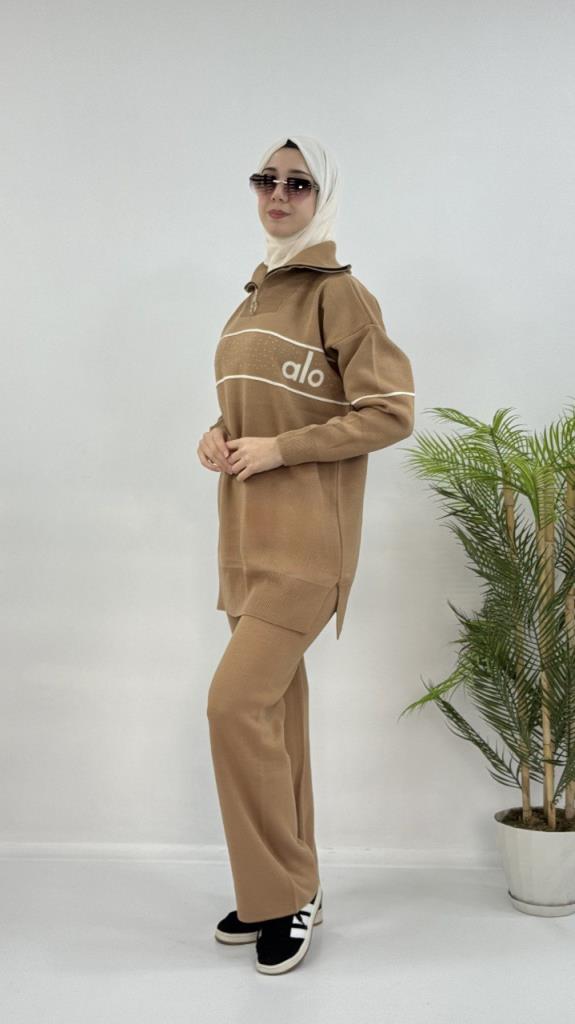 Women's hijab top and bottom set, model G4070 - Beige