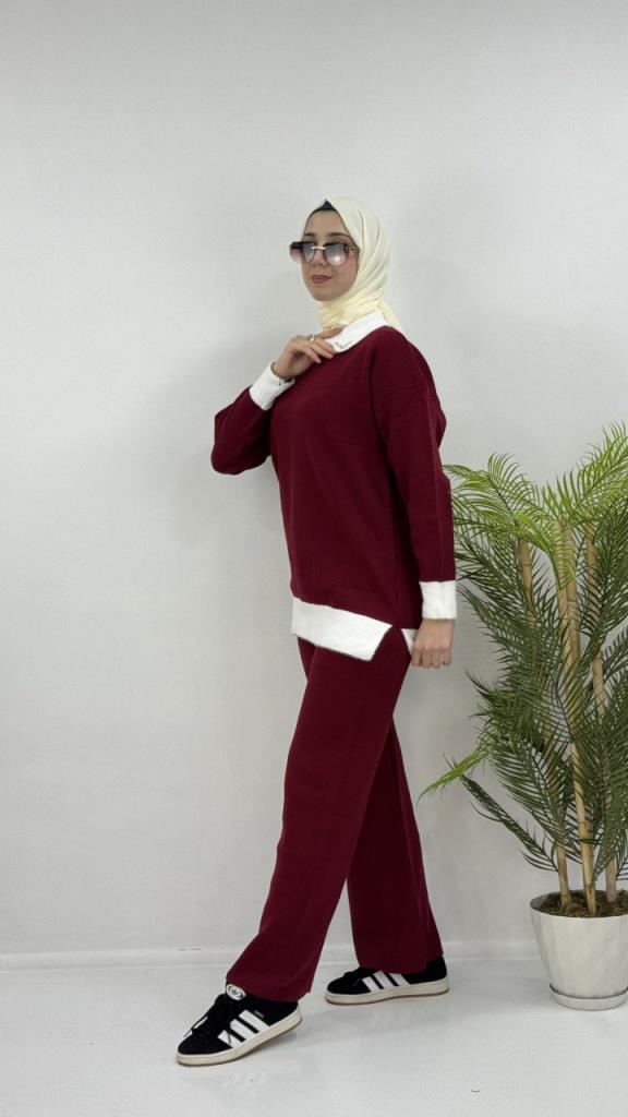kadın tesettürlü alt üst takım model G4075 - BORDO