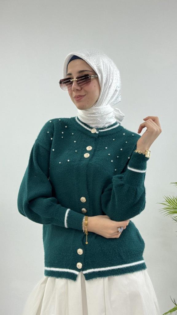 جاكيت شتوي نسائي، موديل G4119 - زيتي