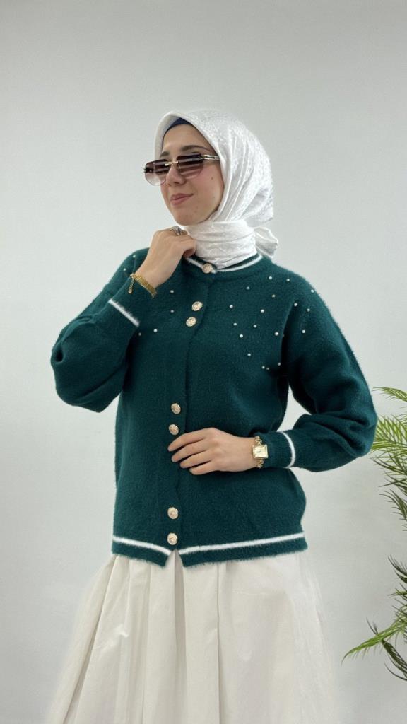 جاكيت شتوي نسائي، موديل G4119 - زيتي