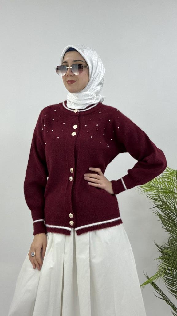 جاكيت شتوي نسائي، موديل G4119 - خمري