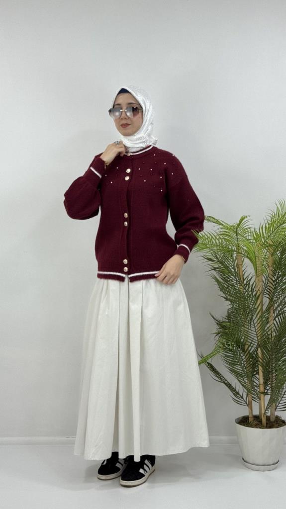 جاكيت شتوي نسائي، موديل G4119 - خمري