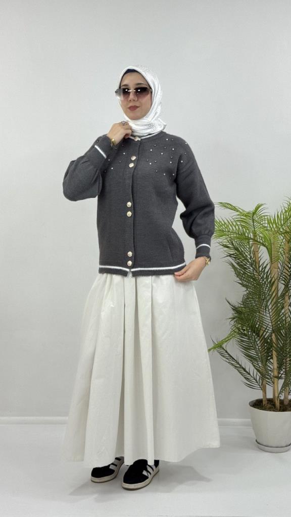 جاكيت شتوي نسائي، موديل G4119 - رمادي