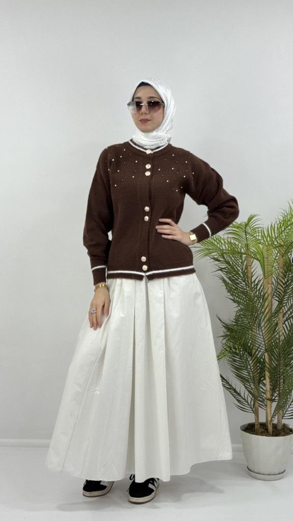 جاكيت شتوي نسائي، موديل G4119 - بني