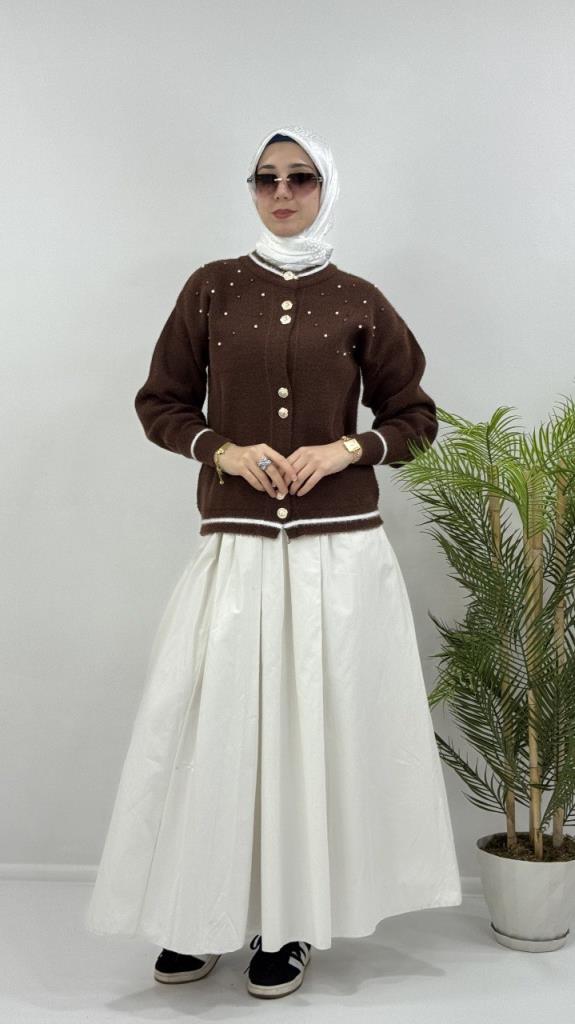 جاكيت شتوي نسائي، موديل G4119 - بني