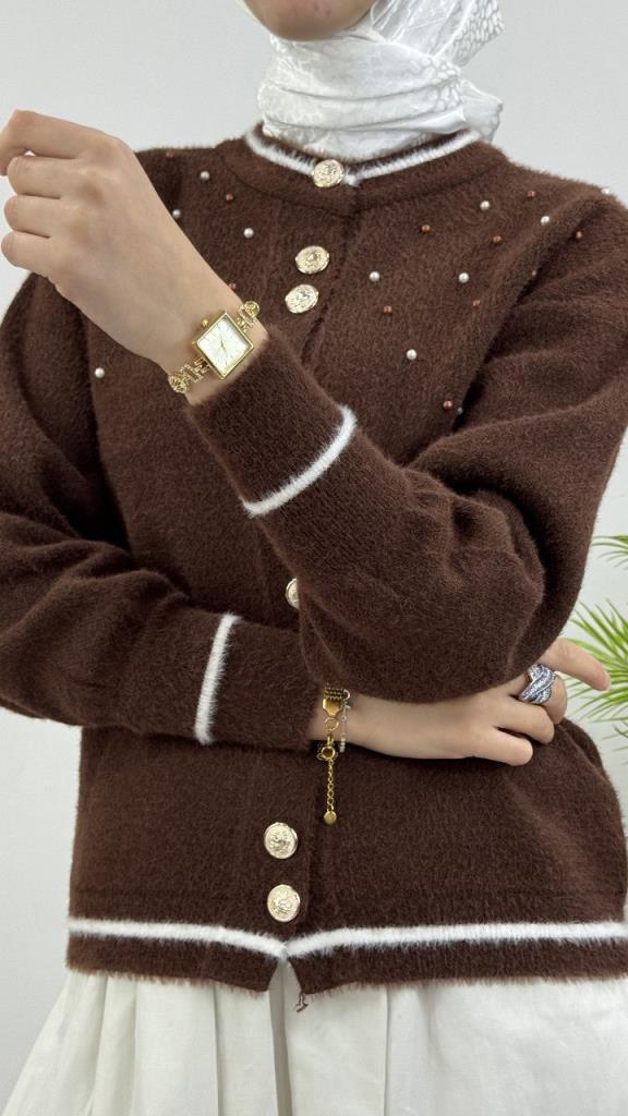 جاكيت شتوي نسائي، موديل G4119 - بني