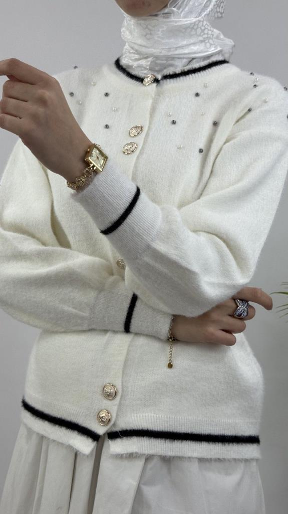 جاكيت شتوي نسائي، موديل G4119 - ابيض