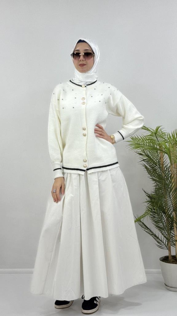 جاكيت شتوي نسائي، موديل G4119 - ابيض