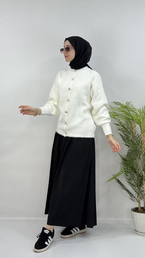 جاكيت شتوي نسائي، موديل G4120 - ابيض