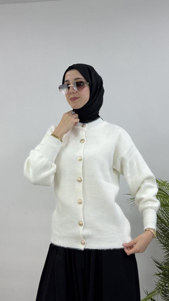 جاكيت شتوي نسائي، موديل G4120 - ابيض