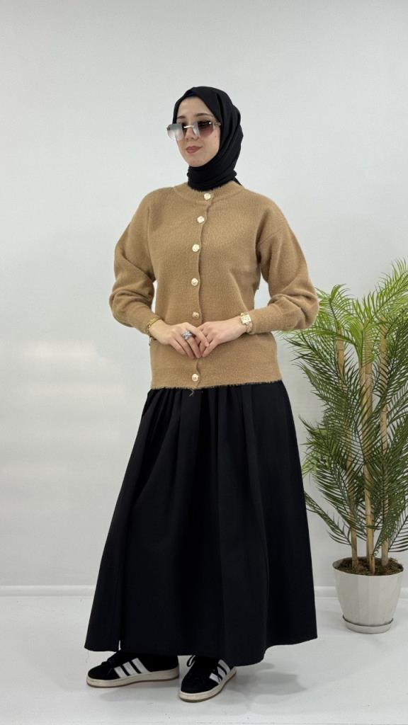 Women's winter cardigan, model G4120 - Beige