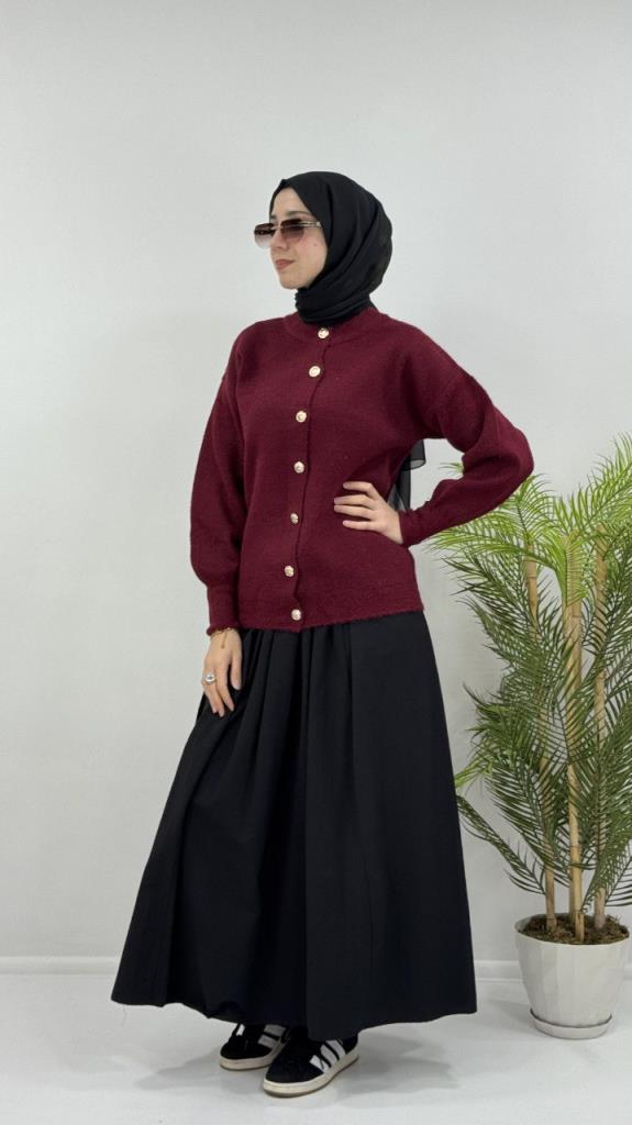 جاكيت شتوي نسائي، موديل G4120 - خمري