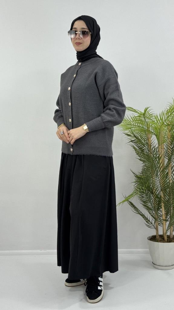 Women's winter cardigan, model G4120 - Gray