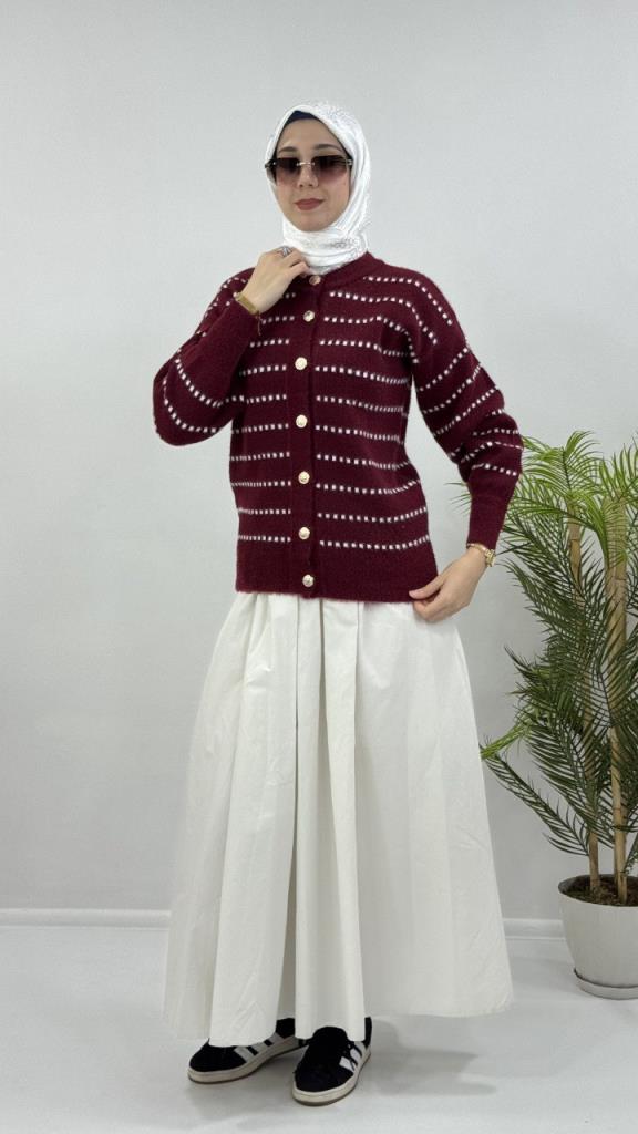 جاكيت شتوي نسائي، أنيق ومريح، موديل G4121 - خمري