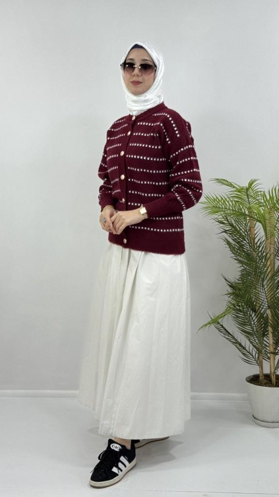 جاكيت شتوي نسائي، أنيق ومريح، موديل G4121 - خمري