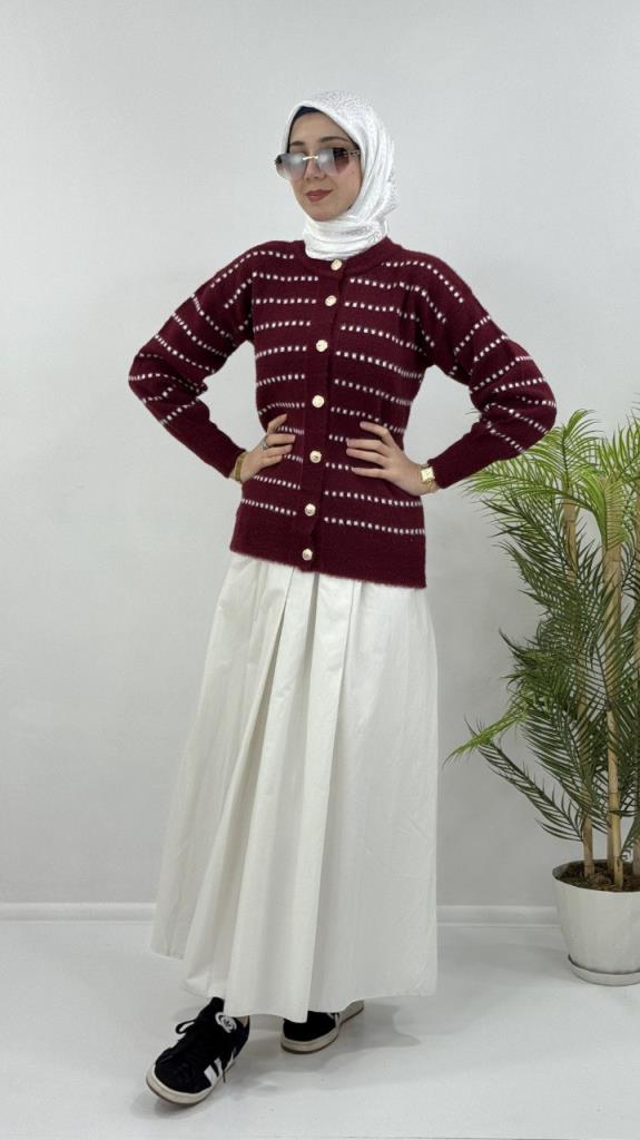 جاكيت شتوي نسائي، أنيق ومريح، موديل G4121 - خمري