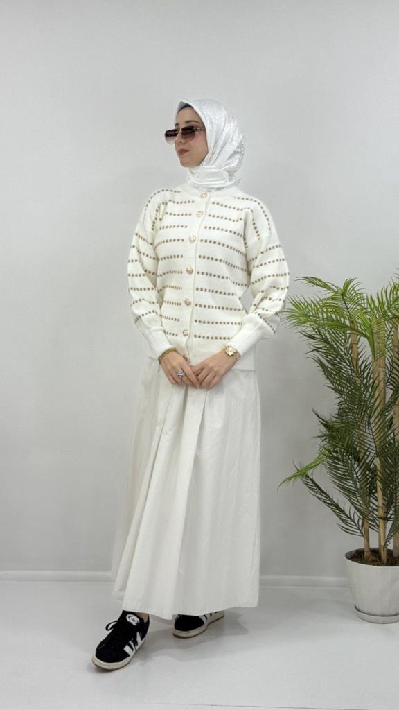 جاكيت شتوي نسائي، أنيق ومريح، موديل G4121 - ابيض