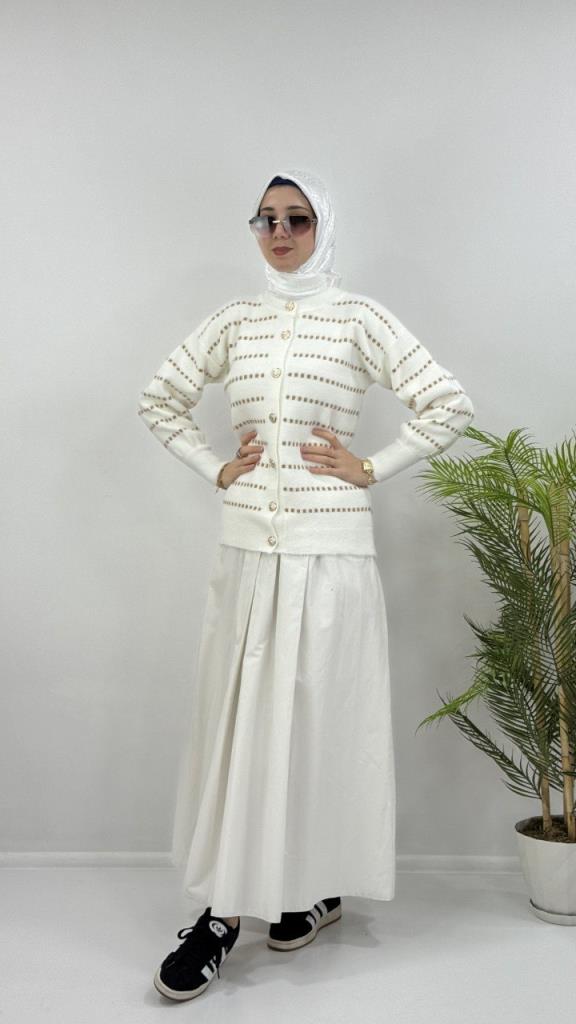 جاكيت شتوي نسائي، أنيق ومريح، موديل G4121 - ابيض