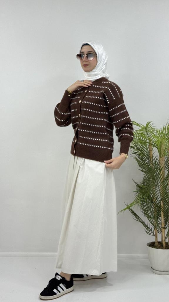 جاكيت شتوي نسائي، أنيق ومريح، موديل G4121 - بني