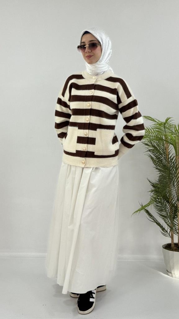 جاكيت شتوي نسائي، موديل G4122 - بني