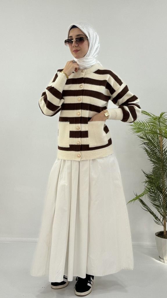 جاكيت شتوي نسائي، موديل G4122 - بني