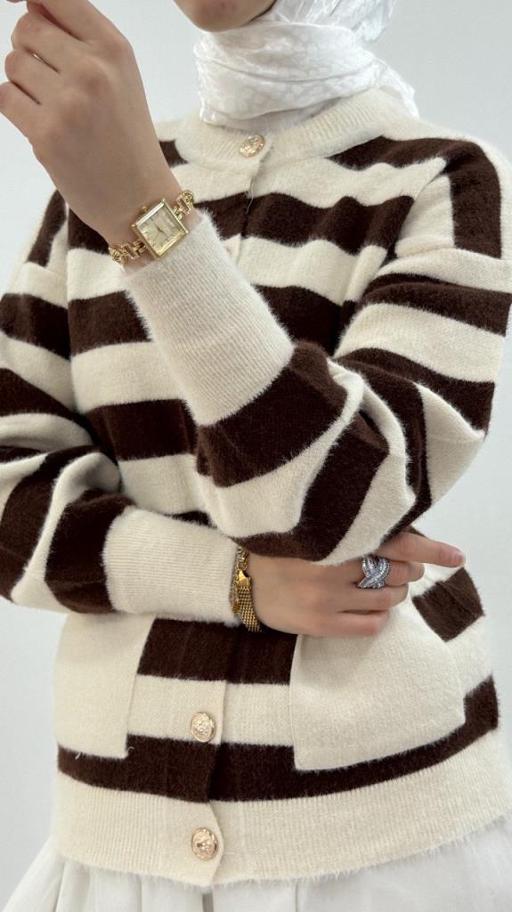 جاكيت شتوي نسائي، موديل G4122 - بني