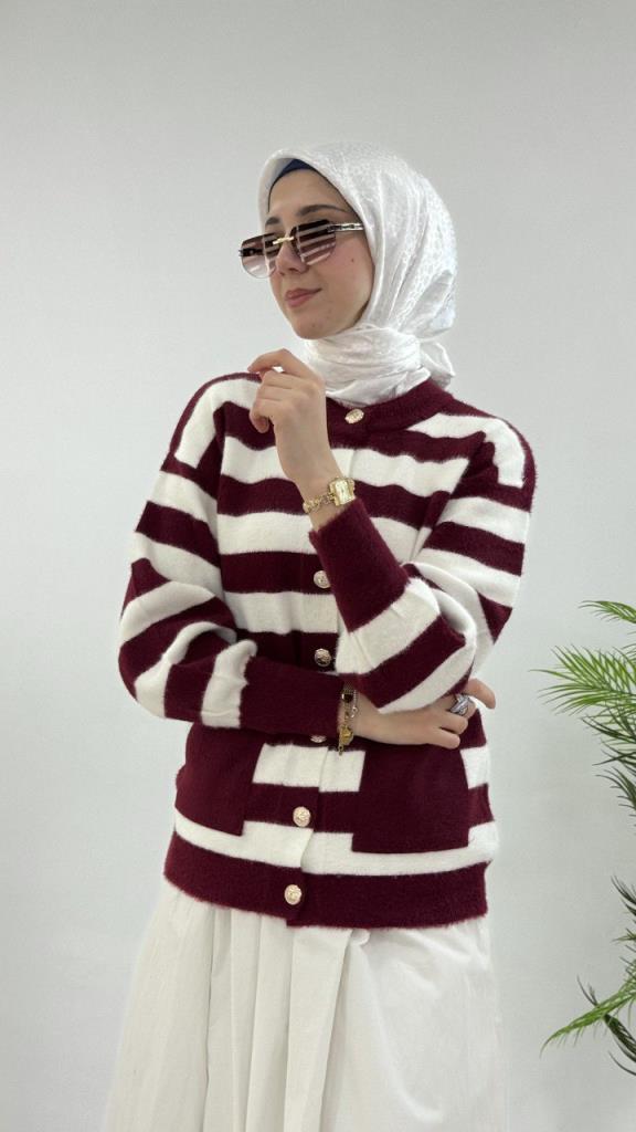 جاكيت شتوي نسائي، موديل G4122 - خمري