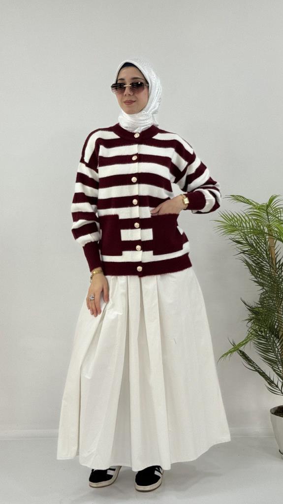 جاكيت شتوي نسائي، موديل G4122 - خمري