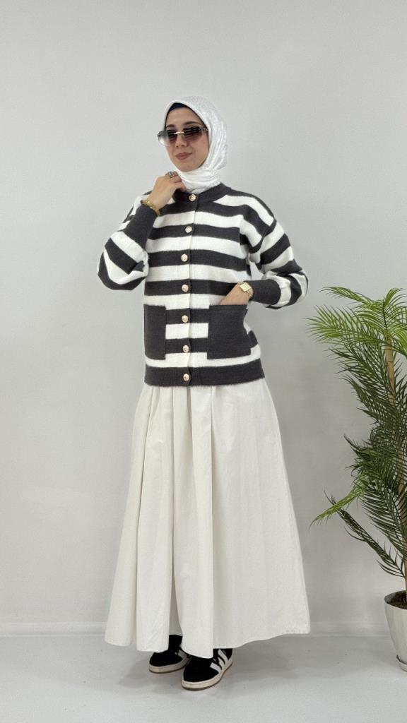 Women's winter cardigan, model G4122 - Gray