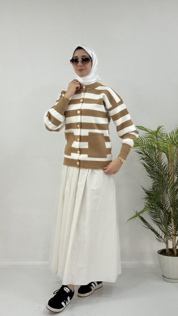 جاكيت شتوي نسائي، موديل G4122 - بيج