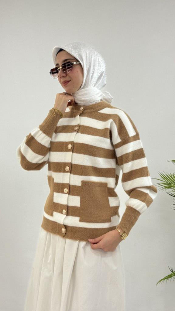 جاكيت شتوي نسائي، موديل G4122 - بيج