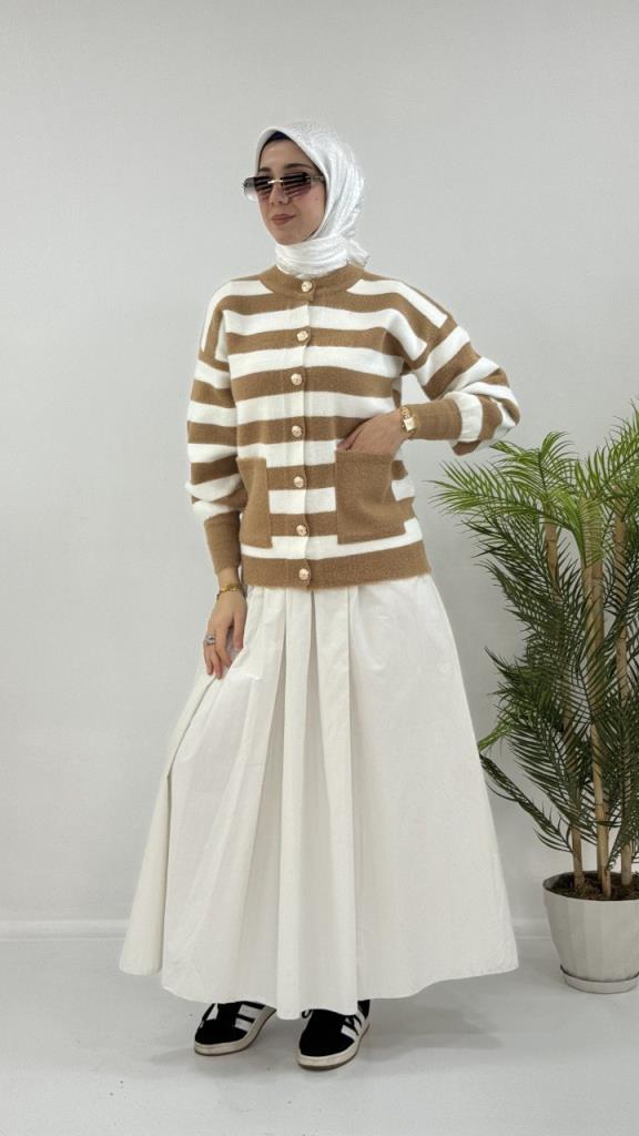 جاكيت شتوي نسائي، موديل G4122 - بيج