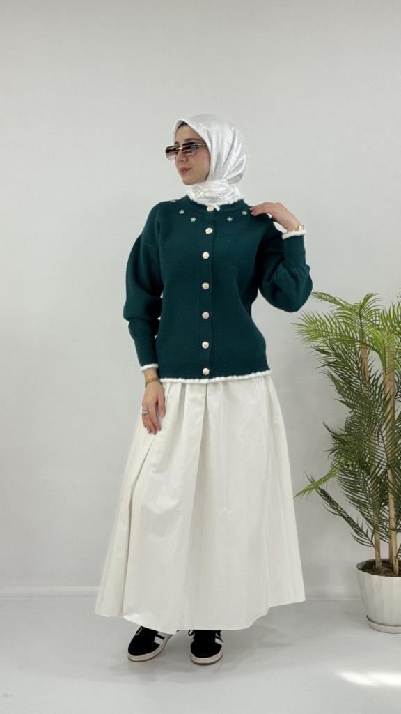 جاكيت شتوي نسائي أنيق ومريح، موديل G4123 - زيتي