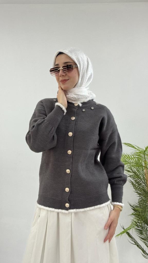 جاكيت شتوي نسائي أنيق ومريح، موديل G4123 - رمادي