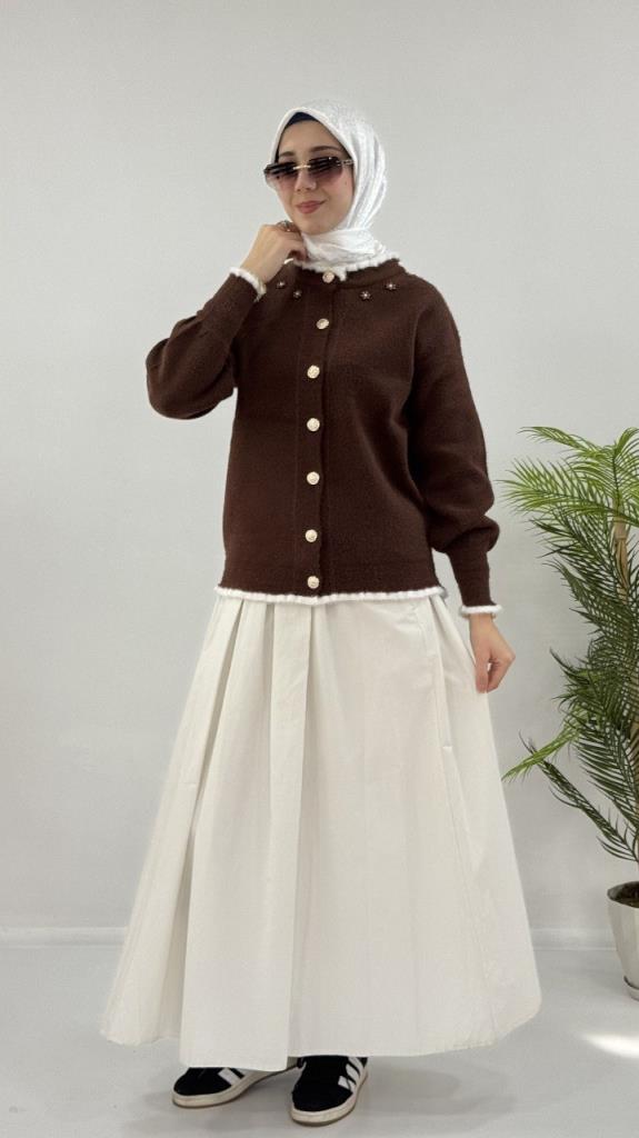 جاكيت شتوي نسائي أنيق ومريح، موديل G4123 - بني