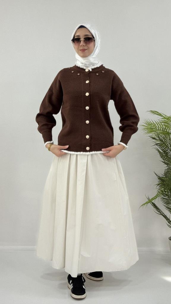 جاكيت شتوي نسائي أنيق ومريح، موديل G4123 - بني