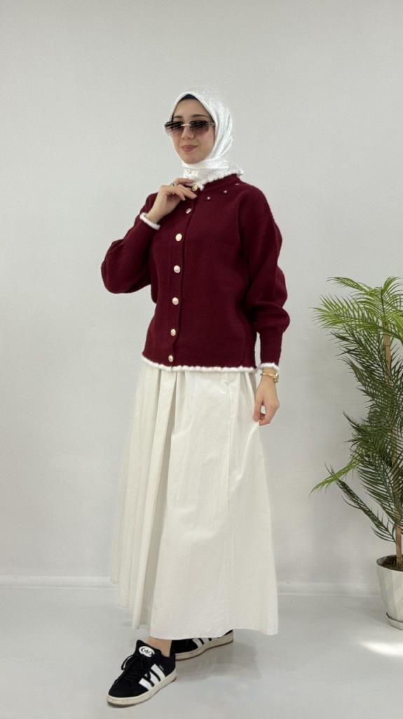 جاكيت شتوي نسائي أنيق ومريح، موديل G4123 - خمري