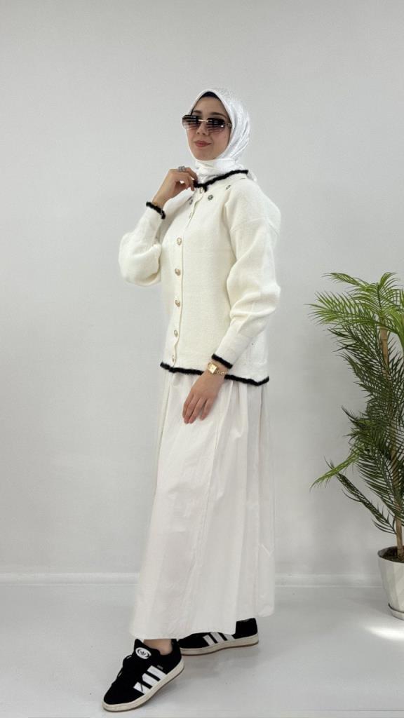 Women's stylish and comfortable winter jacket, model G4123 - Ecru