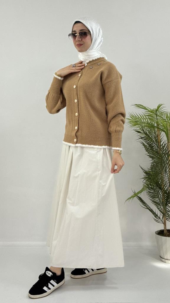 جاكيت شتوي نسائي أنيق ومريح، موديل G4123 - بيج