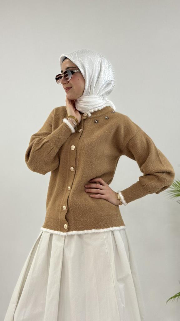 جاكيت شتوي نسائي أنيق ومريح، موديل G4123 - بيج