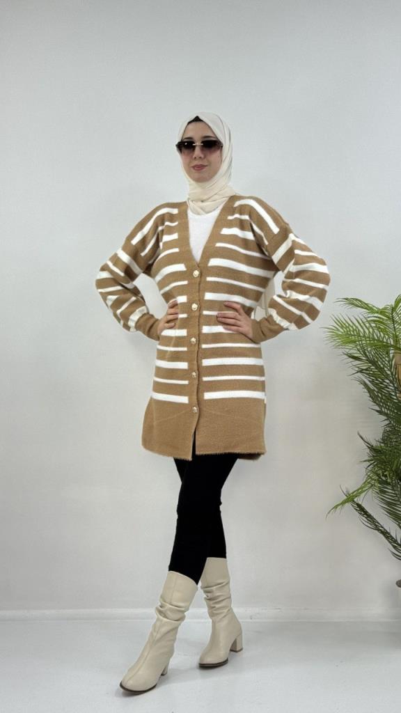 جاكيت شتوي ناعم نسائي، موديل G4124 - بيج